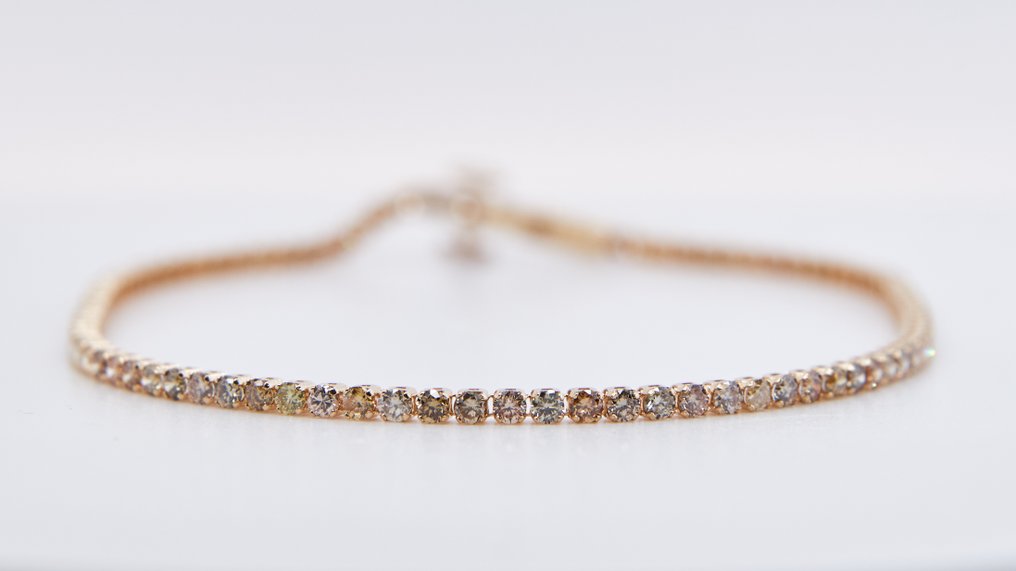 没有保留价 - 手镯 - 18K包金 黄金 -  1.86ct. tw. 钻石 (天然色彩的) #1.0