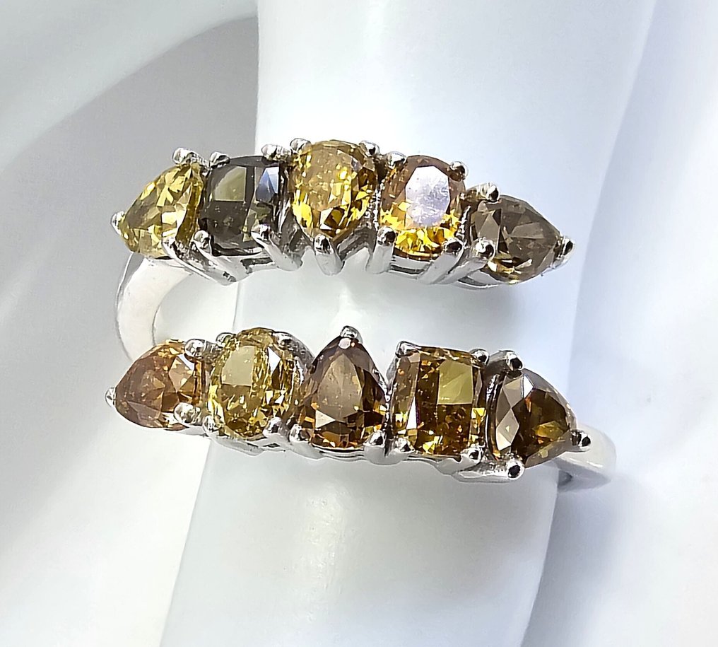 没有保留价 - 戒指 - 14K包金 白金 -  2.50ct. tw. 钻石 (天然) - 钻石 #1.0