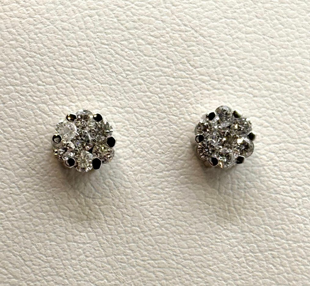 Oorbellen - 18 karaat Witgoud - 0.60ct. tw. Diamant (Natuurlijk) #4.3