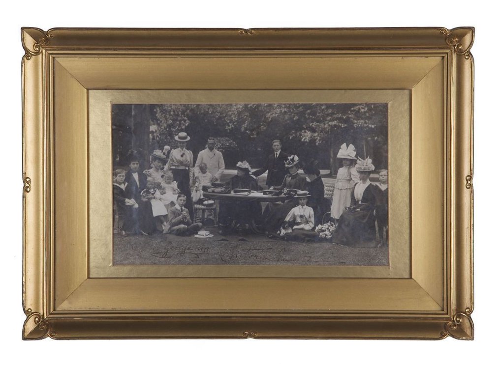 Signed ; George V & his family at Osborne with Queen Victoria - Signed by the Duke and Duchess of York — 1898 #3.2