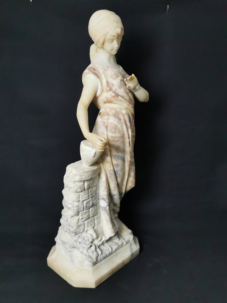 雕塑, "Donna con turbante" - 67 cm - 双色阿拉巴斯特基底大理石 #2.1