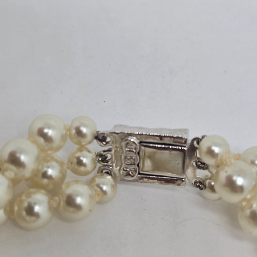 Camrose & Kross - Jaqueline Kennedy Chanel 灵感的1920年代三串打结仿珍珠项圈 - 頸鏈 - 附带盒子 #3.2