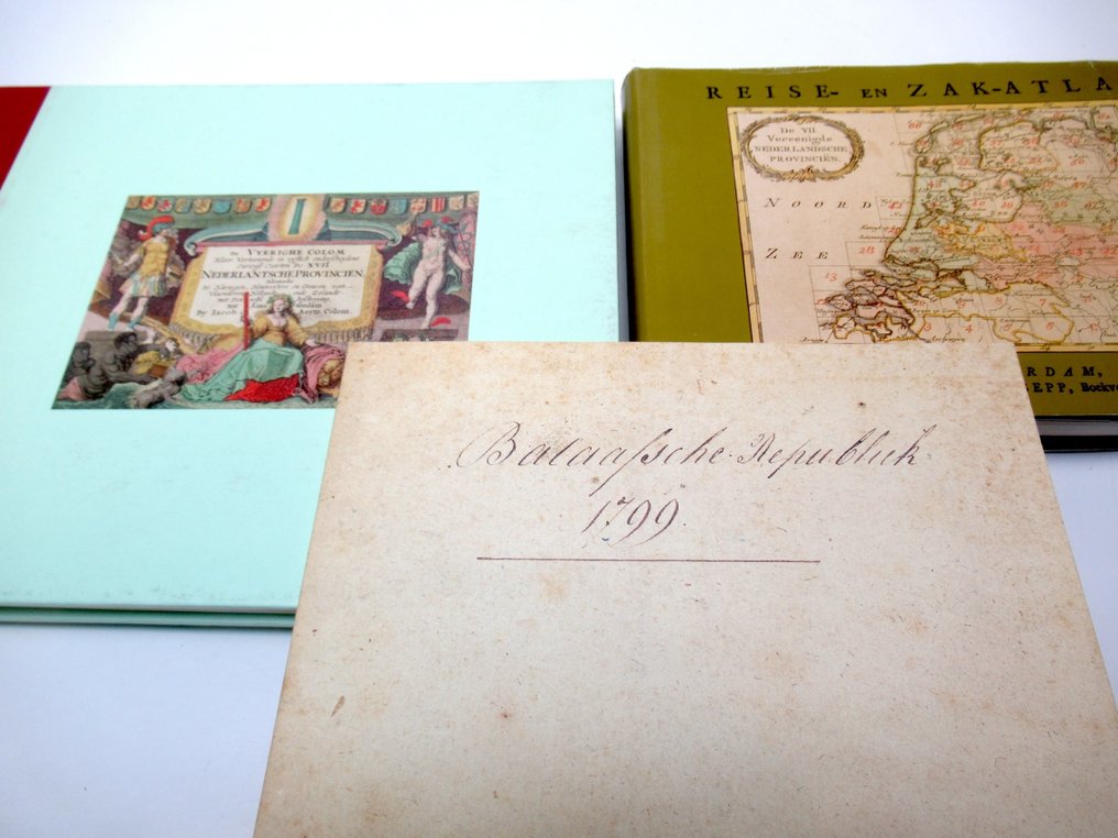 De Nederlanden - Netherlands/Belgium; Iacob Aertz. Colom, Jan Christiaan Sepp, Frans Hogenberg - Atlas der Bataafsche Republiek 1799 + De Vyerighe Colom + Reise- en Zak-Atlas - 1580-1799 #1.0