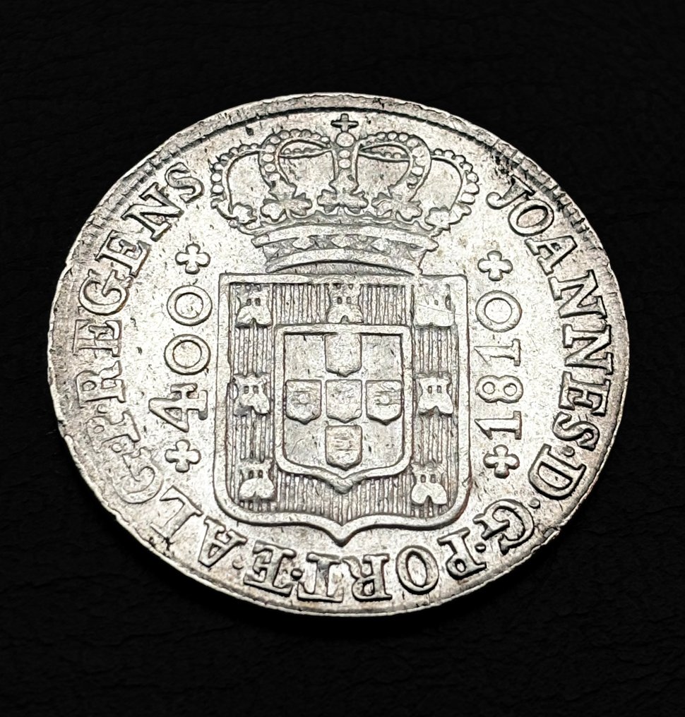 葡萄牙. D. João Príncipe Regente (1799-1816). Cruzado Novo (480 Reis) 1810 - (en) Gomes # JR 26.13 (Diadem with diamond and 2 points. High crown) (沒有保留價) #1.0