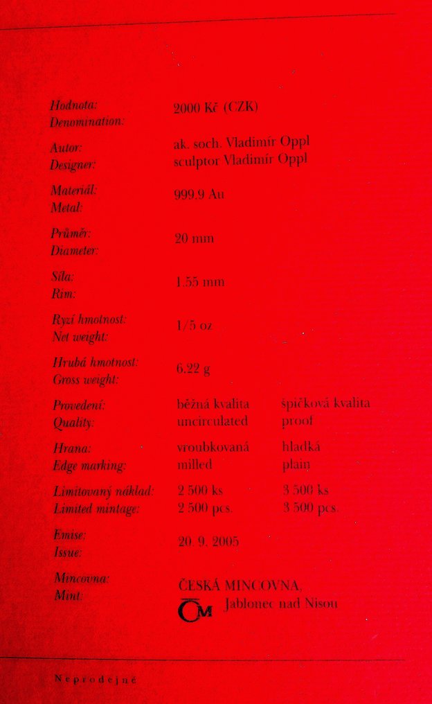 Τσεχική Δημοκρατία. 2000 Korun 2005 / Contemporary - Dancing House in Prague - Proof issue #3.2