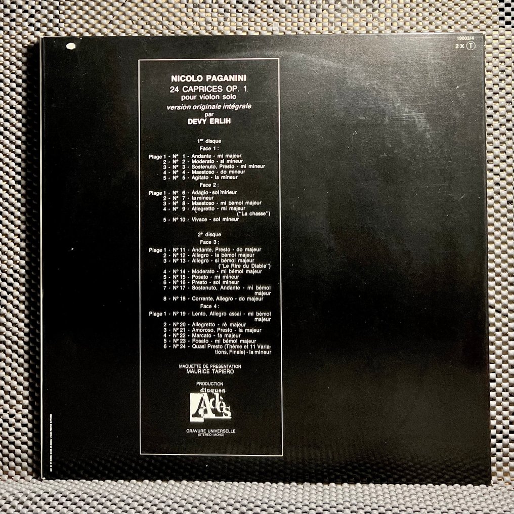 Devy Erlih, Paganini - Les 24 Caprices Pour Violon - A rare collector's treasure ! - 2xLP Album (double album) - Stereo, 1st Pressing - 1976 #1.0