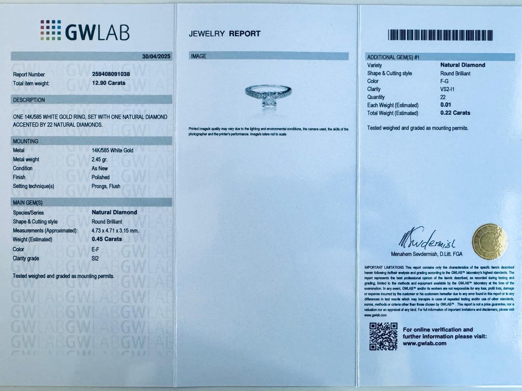 Δαχτυλίδι - 14 καράτια Λευκός χρυσός -  0.67ct. tw. Διαμάντι (Φυσικό) - Διαμάντι #2.1