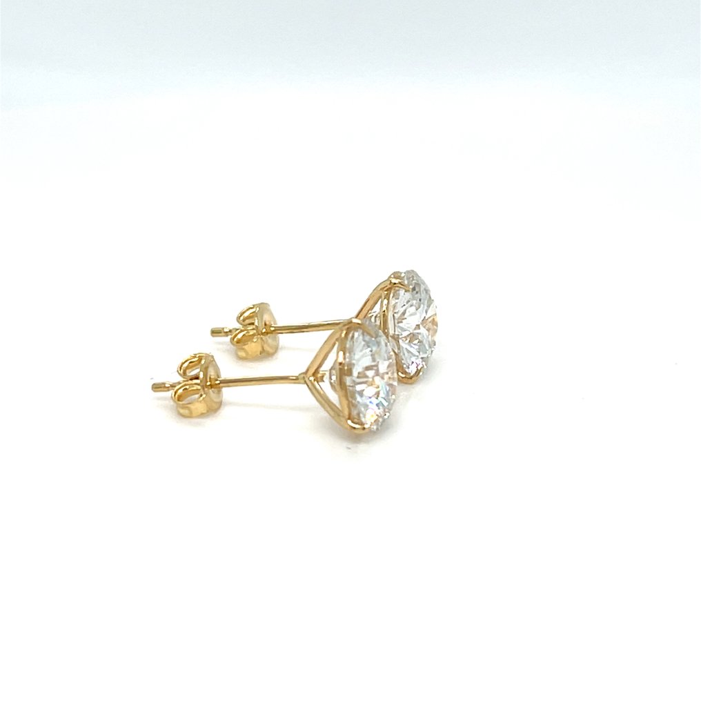 沒有保留價 - 耳環 - 14 克拉 黃金 -  3.16ct. tw. 鉆石 (實驗室培育) #2.1