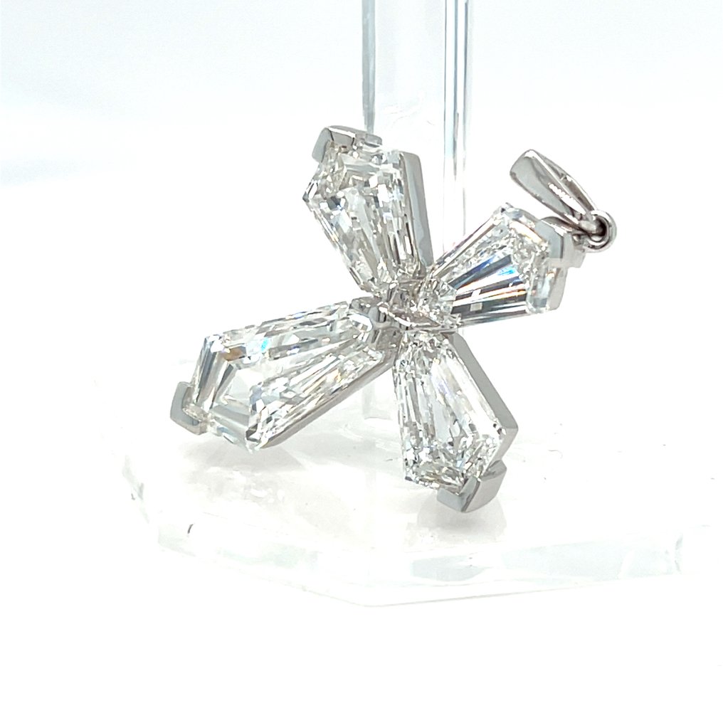 Riipus - 14 kt. Valkokulta - 9.32ct. tw. Timantti (Laboratoriossa kasvatettu) #2.1