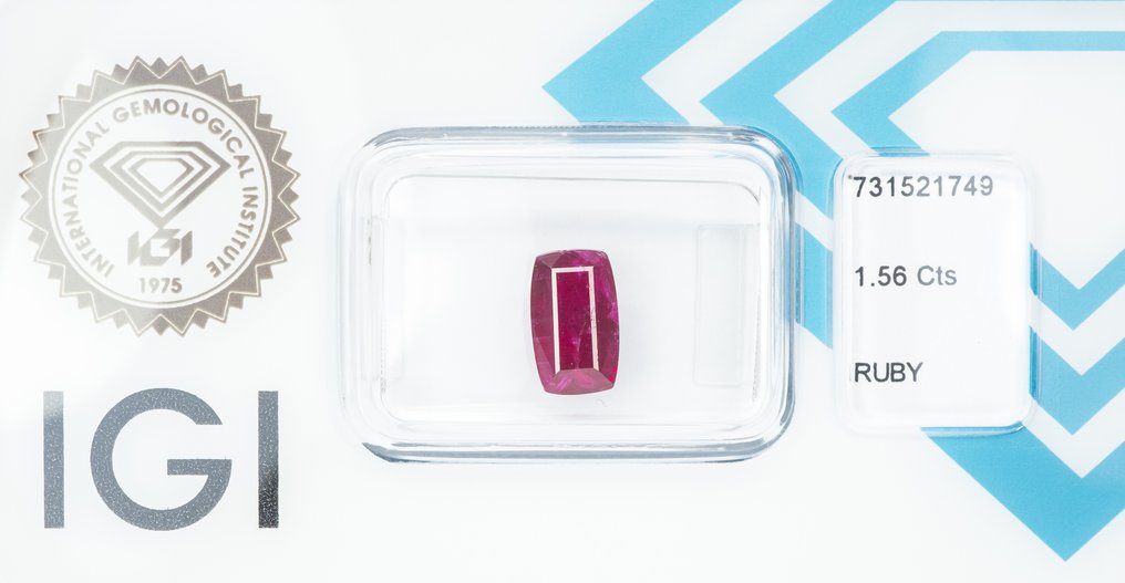 No reserve price Ruby - 1.56 ct - International Gemological Institute (IGI) - Deep Purplish Red #3.2