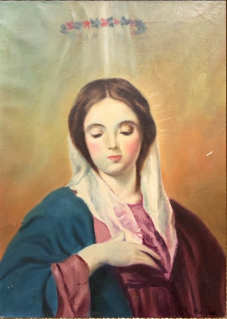 École Espagnole (XX) - La Couronnation de la Vierge (Détail d'un tableau de Diego Velázquez) #3.2