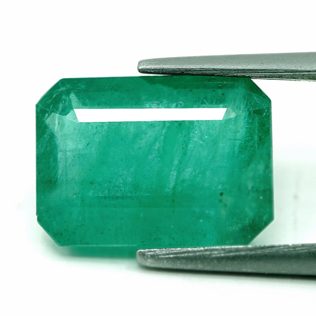 1 pcs Green Emerald - 4.26 ct - Bellerophon Gemlab #1.0