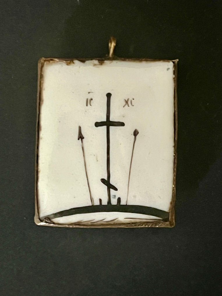 Icon - Two saints - Enamel, Brass - Finifts #4.3