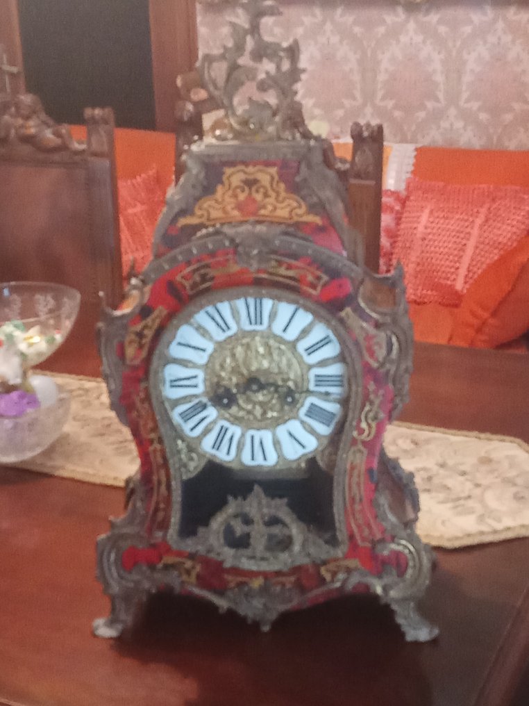 Ρολόι Mantel -  Εμπνευσμένο από αντίκες Ορείχαλκος, Ξύλο - 1970-1980 #3.2