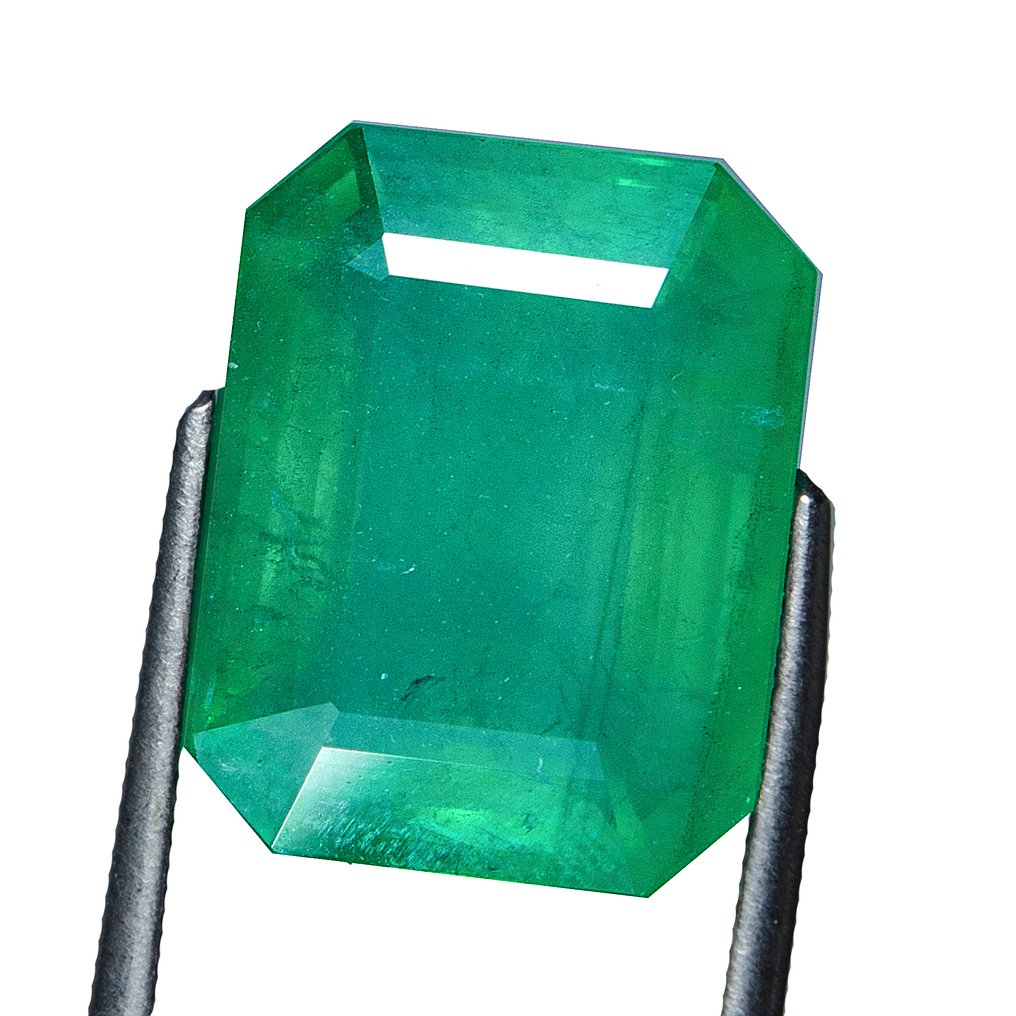 Grøn Smaragd - 13.11 ct - Bellerophon Gemlab #1.0