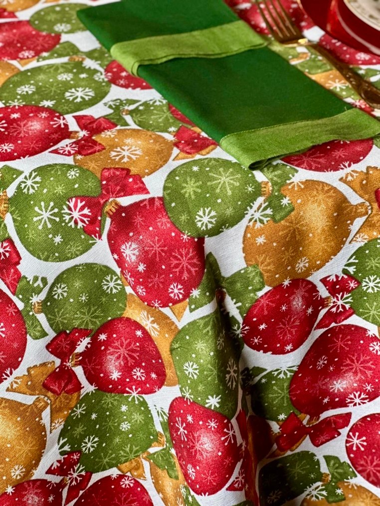 Festive Christmas joy patterned tablecloth for large tables. - Tablecloth  - 270 cm - 180 cm #2.1