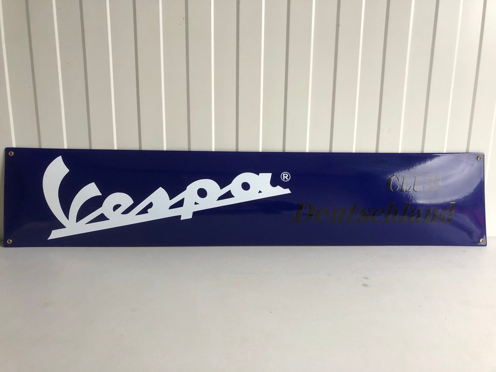 Germania / Deutschland VESPA SCOOTER CLUB Κυρτό πινακίδα από σμάλτο πορσελάνης 100x20 εκ. - Εμαγιέ πινακίδα - Σμάλτο, Χάλυβας #2.1