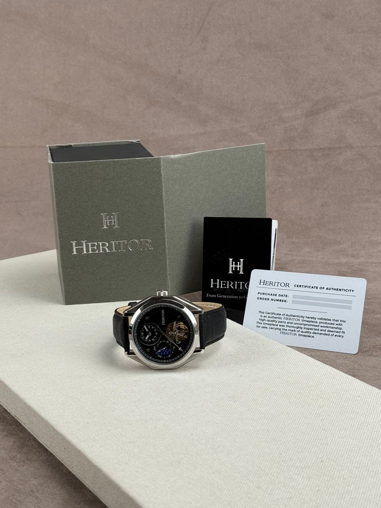 Heritor - Antoni Automatic Open Heart - Silver/Black/Black - No reserve price - HERHS4301 - Men - 2020+  #2.1