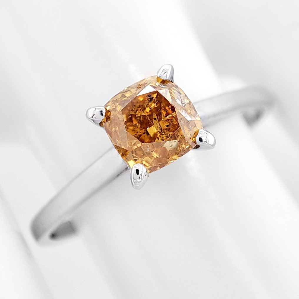 沒有保留價 - 戒指 - 14 克拉 白金 -  1.00ct. tw. 鉆石 (天然彩色) - IGI 证书 #1.0