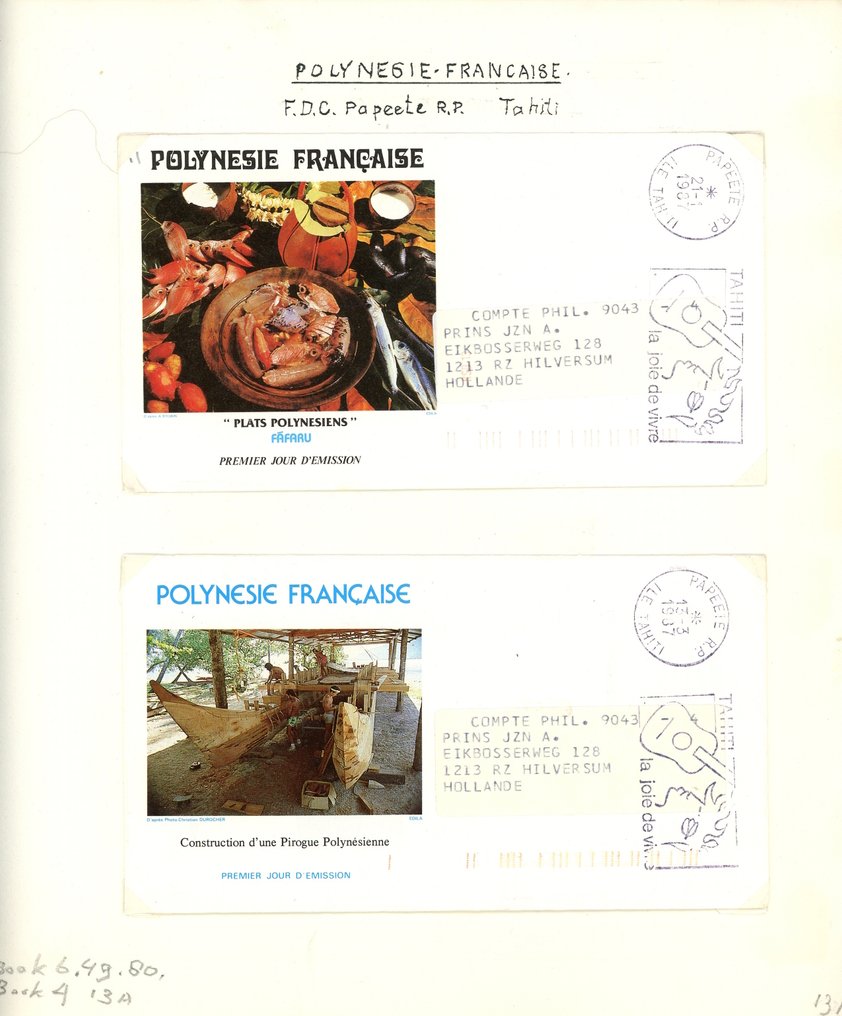 French Polynesia - French Polynesia, a collection of stamped envelopes with official markings, first days, ... #2.1