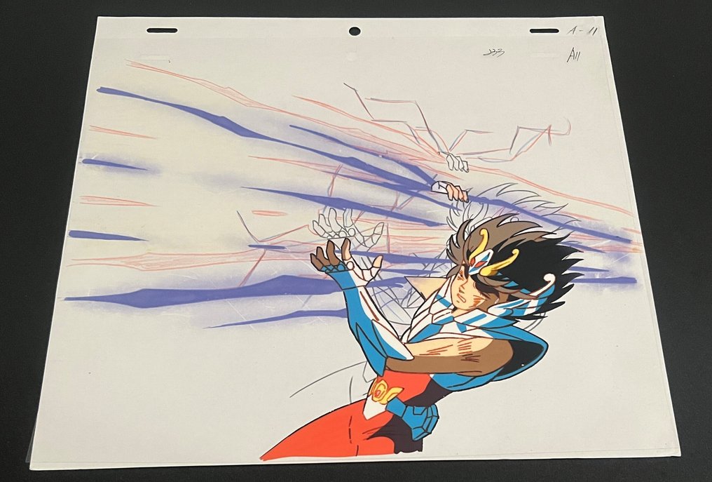 Masami Kurumada - 1 1 Original-Cel + 1 Originalzeichnung - Saint Seiya - Seiya #1.0