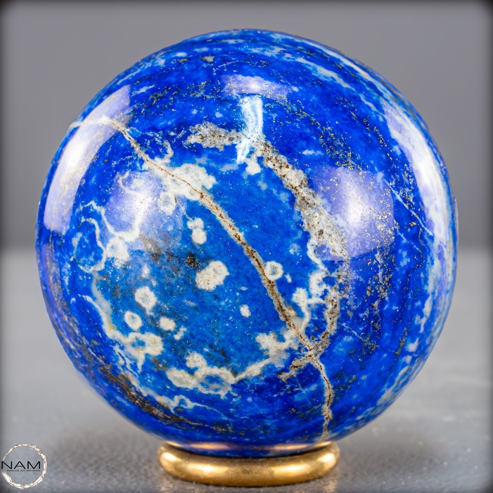 天然皇家蓝拉长石和黄铁矿 球體- 414.29 g #3.2