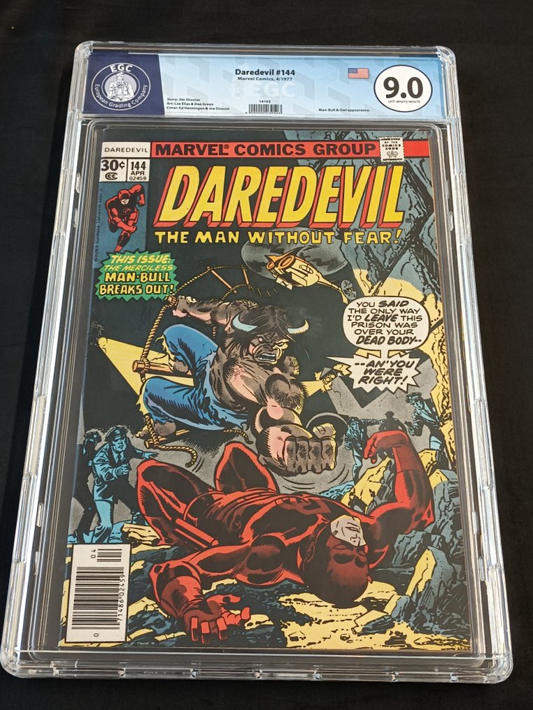 Daredevil #144 - EGC 9.0 - Man-Bull Means Mayhem - 1 Graded comic - EO - 1977 #1.0