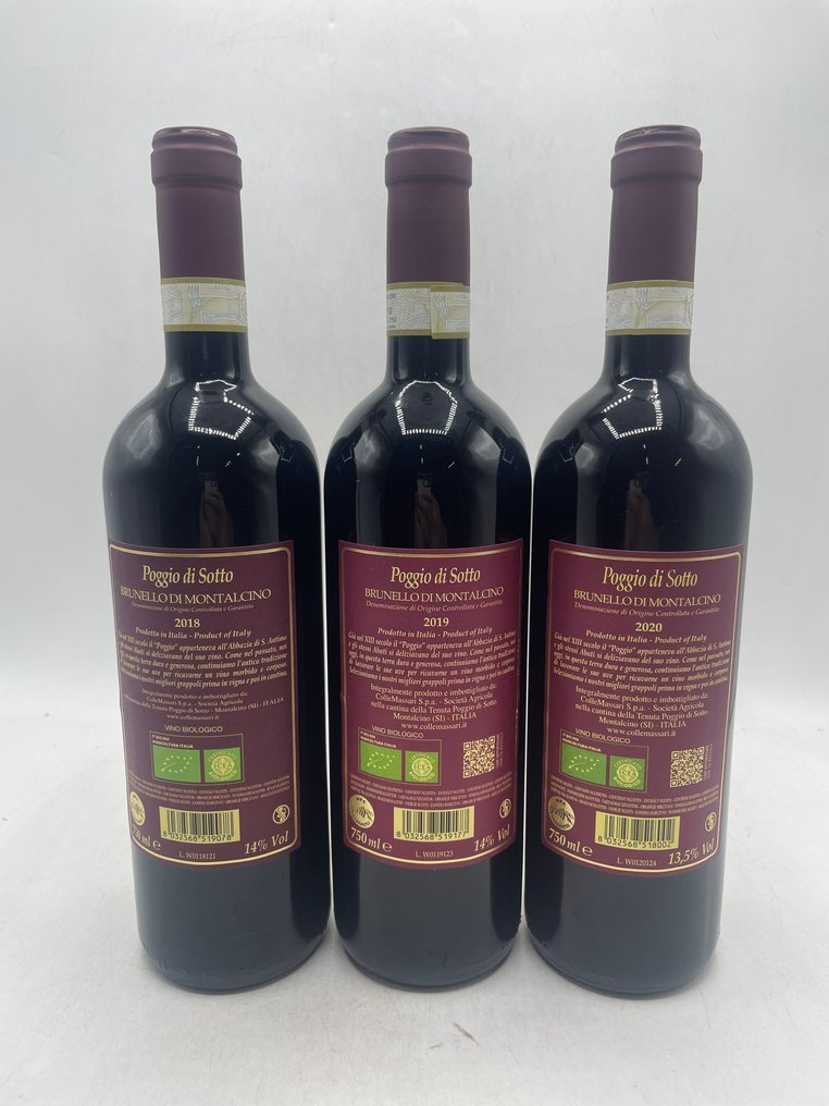 2018 , 2019, 2020 Poggio di Sotto - Brunello di Montalcino DOCG - 3 Garrafas (0,75 L) #3.2