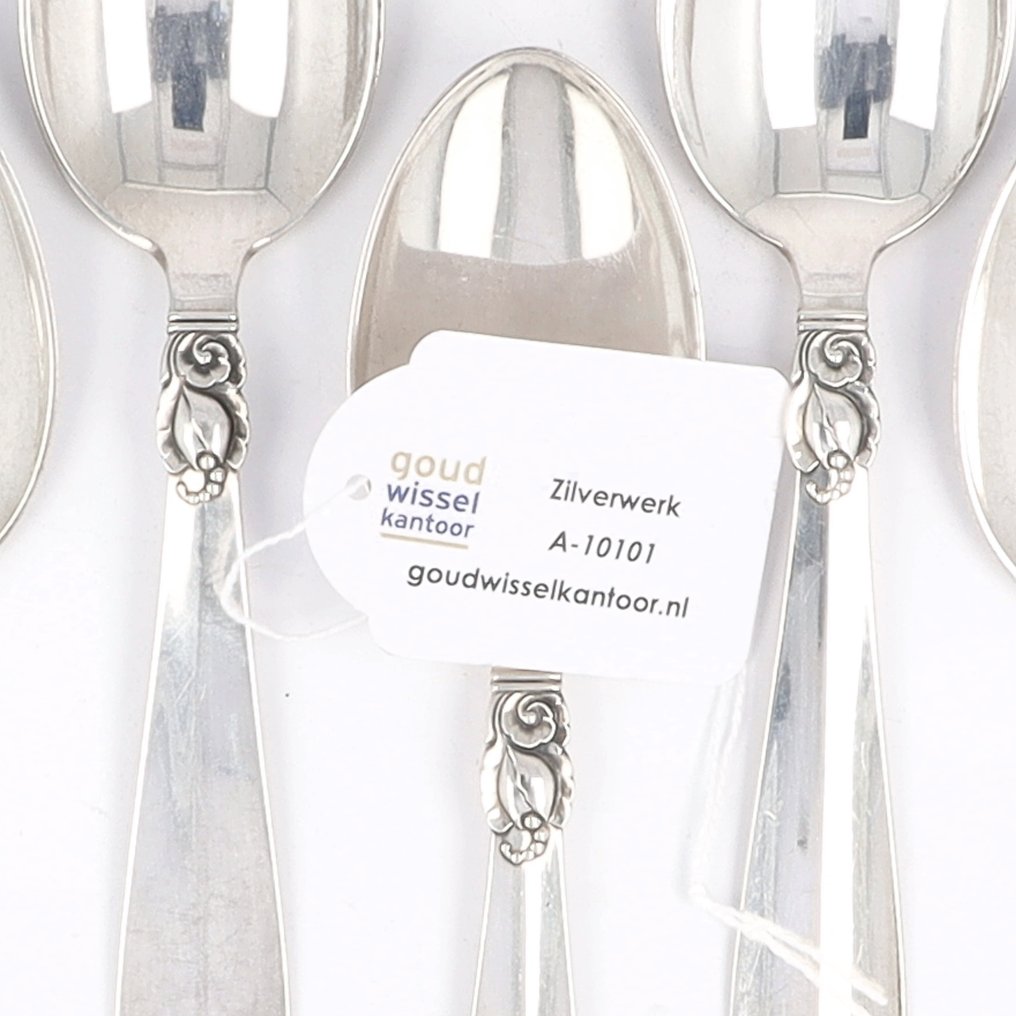 P.C.L. Frigast Sølvvarefabrik - Dessertlepel - model 'Prinsesse' - Denemarken, ca. 1950 - Cucchiaio (6) - .830 argento #4.3