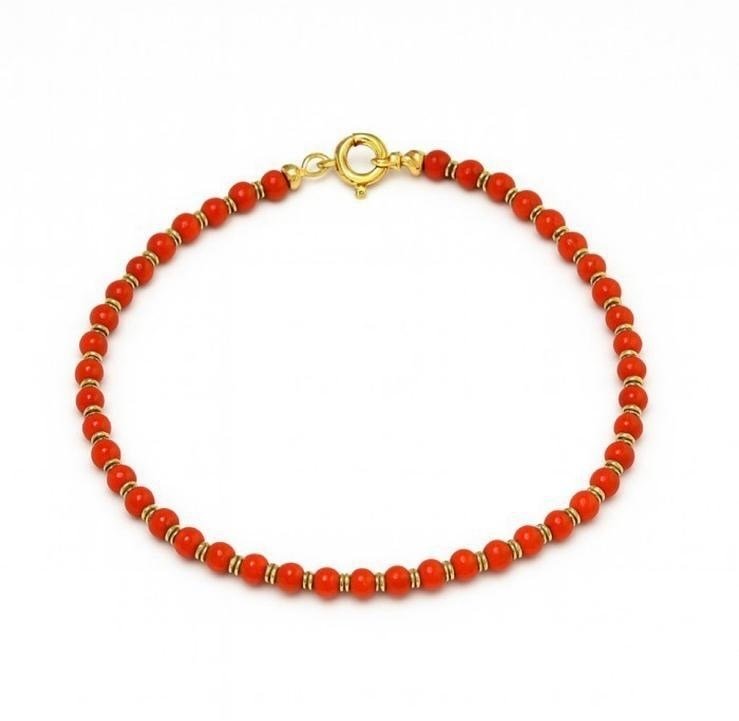 珊瑚 - 银 - 手镯 #1.0