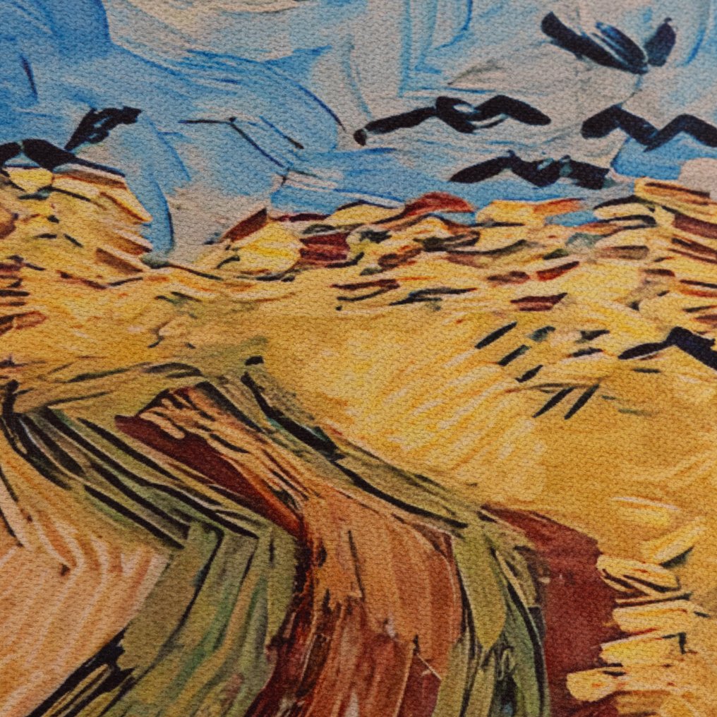 Decorative Panel on Fabric – 'Field of Wheat with Crows' Inspiration (Van Gogh) - Textile  - 47 cm - 47 cm #4.3