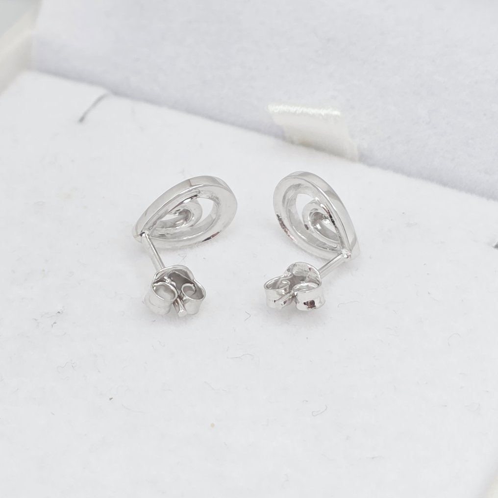 沒有保留價 - 耳環 - 14 克拉 白金 -  0.04ct. tw. 鉆石 (天然)  #4.3