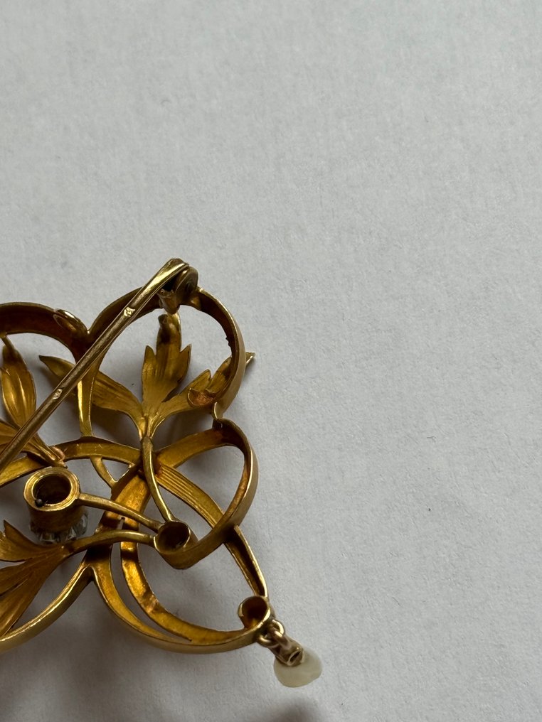 Rintaneula - 18 kt. Keltakulta - 18k Art Nouveau -riipus #2.1