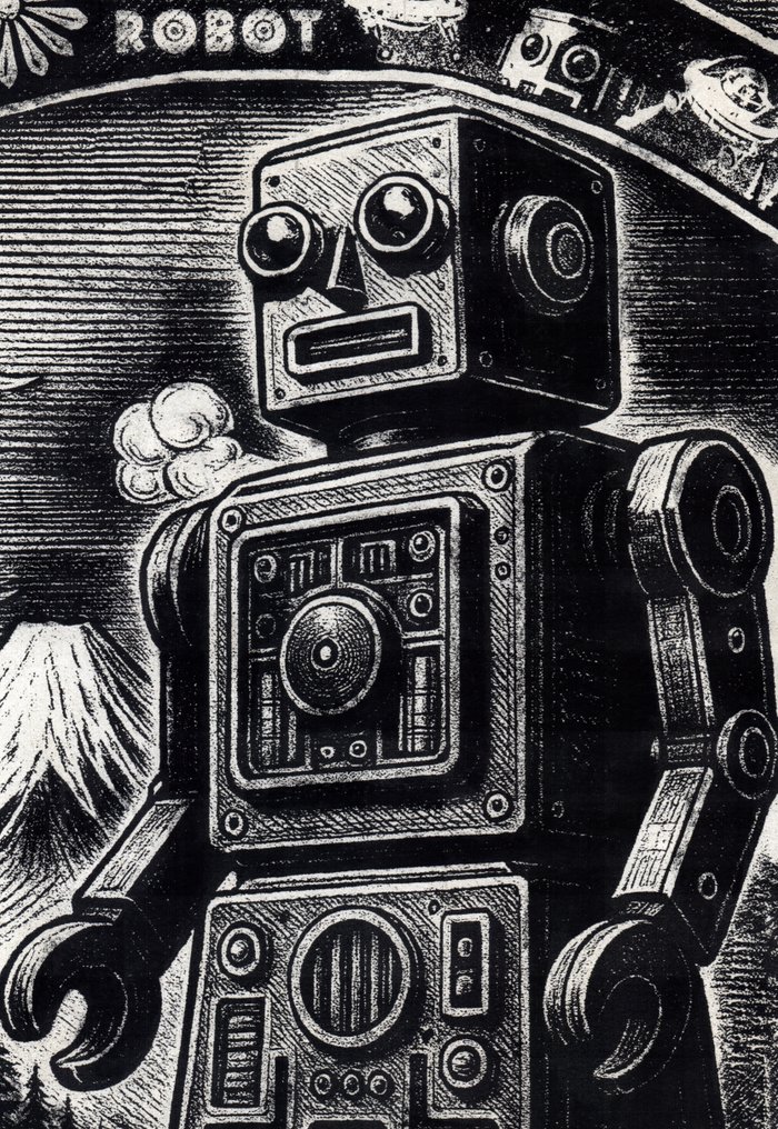 Æ2381 - "Machine Man & Target Robot" Æ’s Japanese Tin Robots — Limited Edition 2025 - Wind-up tin toy - 2000-present #4.3