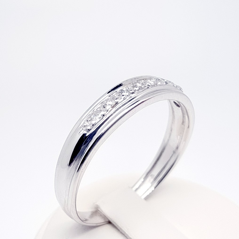 Gyűrű - 18 kt. Fehér arany Gyémánt (Természetes) #1.0