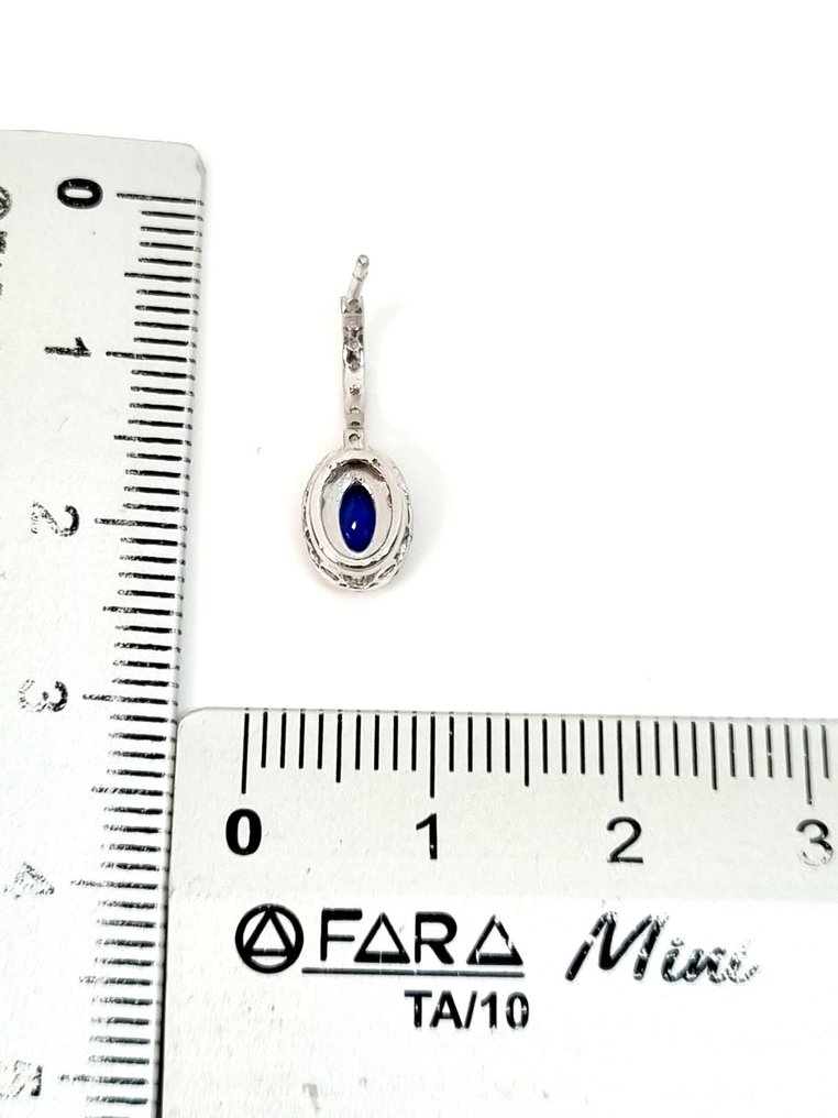 Örhängen - 18 kt Vittguld Safir - Diamant #2.1