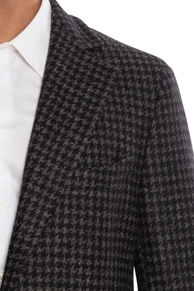 BOGLIOLI MILANO RRP 2200€  Grey Coat K.Jacket Houndstooth Heavy Wool - 50 IT - Coat - New with tags #3.2