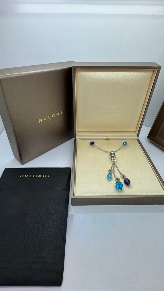 Bvlgari - 頸鏈 - B.zero 1 - 18 克拉 白金 黃玉 - 紫水晶 #1.0