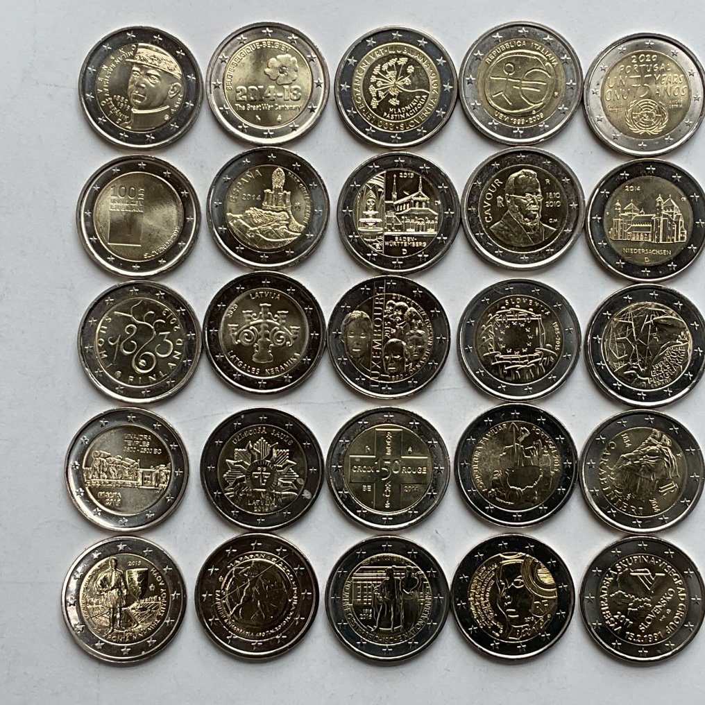 Europe. 2 Euro 2007/2023 (25 munten) (No reserve price) #1.0