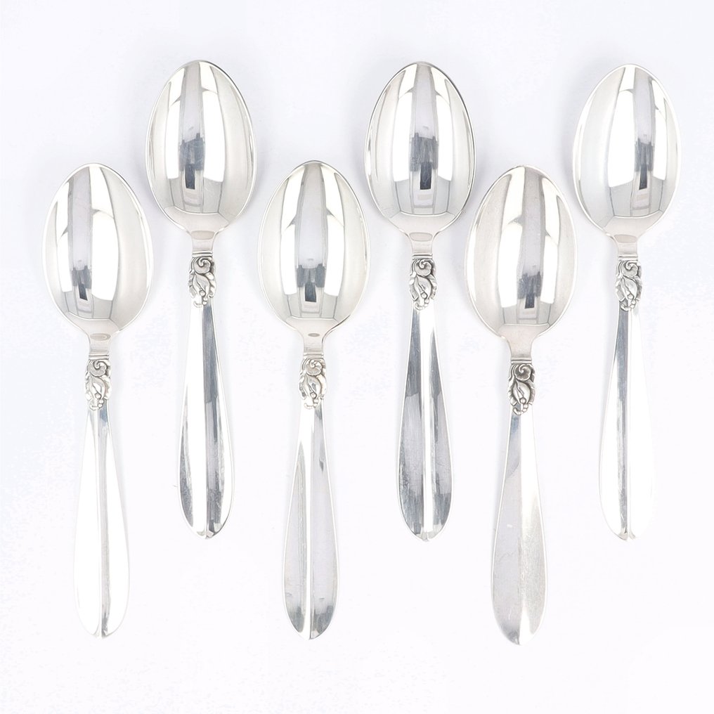 P.C.L. Frigast Sølvvarefabrik - Dinerlepel - model 'Prinsesse' - Denemarken, ca. 1950 - Cucchiaio (6) - .830 argento #1.0