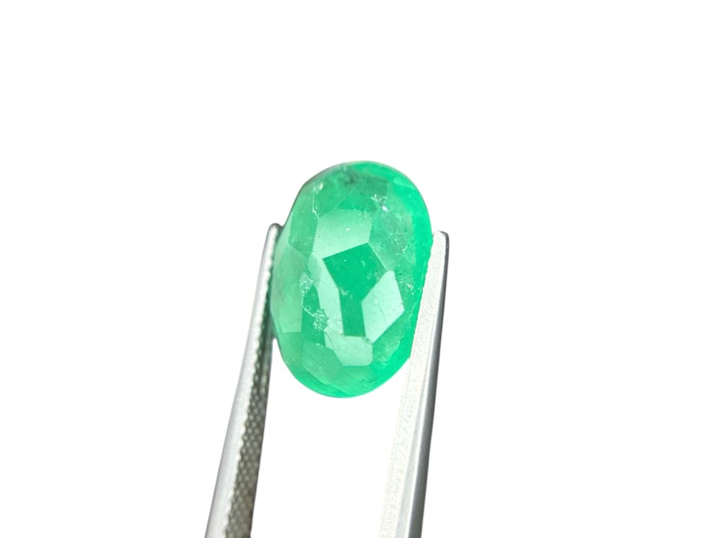 没有保留价 - 1 pcs 绿色 祖母绿 - 6.77 ct - Bellerophon 宝石实验室 - 罕见的哥伦比亚祖母绿 #4.3