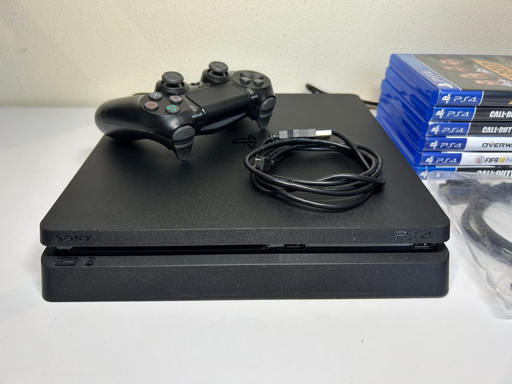 Sony - Playstation 4 (PS4) - PlayStation 4 Slim CUH-2116B met controller en 6 spellen - Κονσόλα βιντεοπαιχνιδιών + παιχνίδια - Χωρίς την αρχική του συσκευασία #1.0