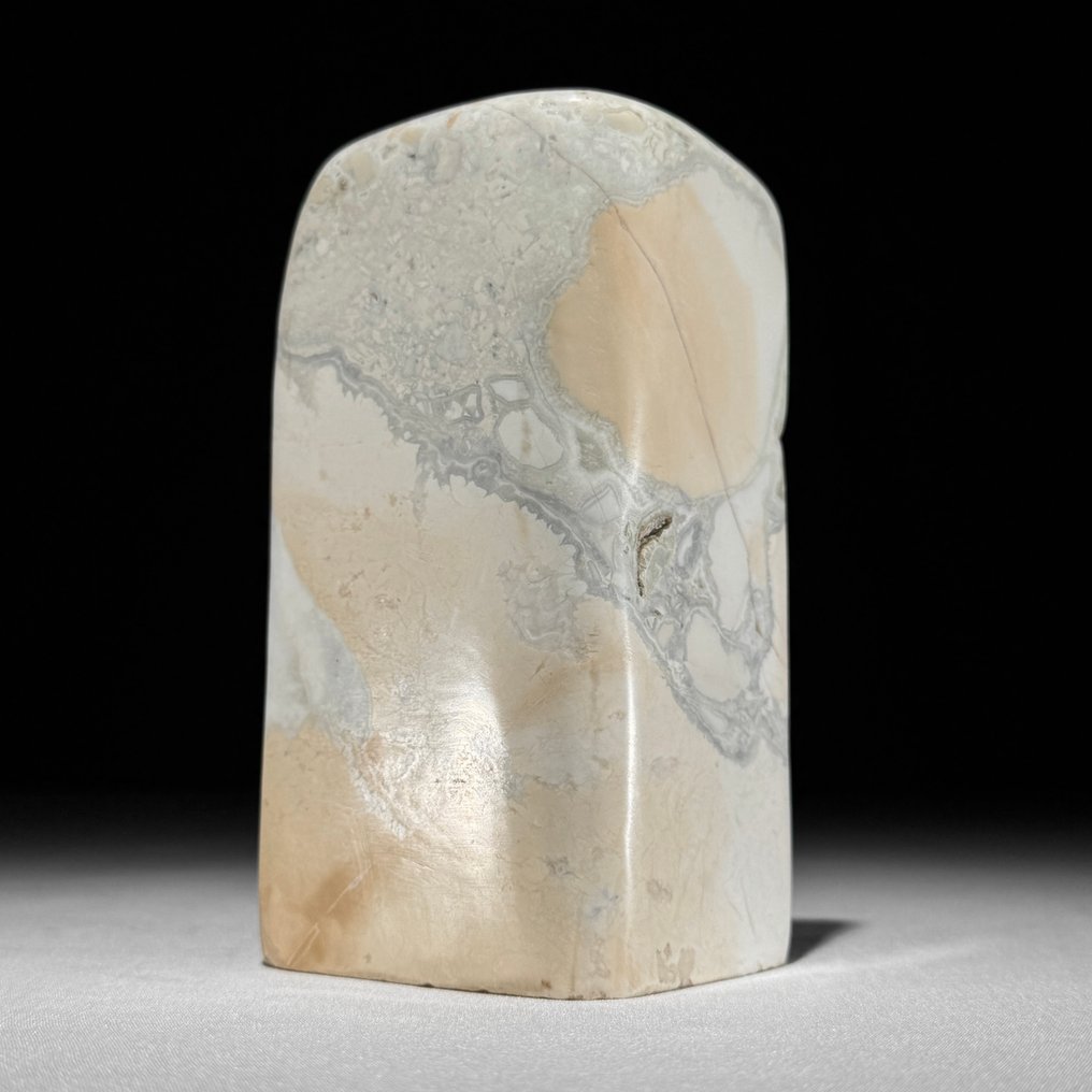 无底价 - 令人惊叹的缅甸玛瑙石和立方方解石一对 Freeform 和 Crystal Cluster 放在定制支架上- 3000 g - (2) #1.0