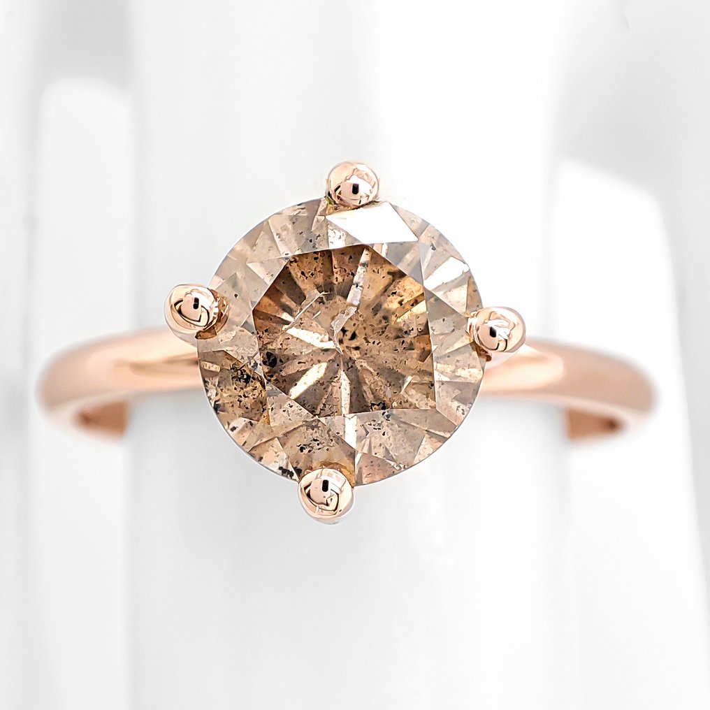 Nincs minimálár - Gyűrű - 14 kt. Rózsa arany -  1.64ct. tw. Gyémánt (Természetes színű) - IGI Certificate #1.0