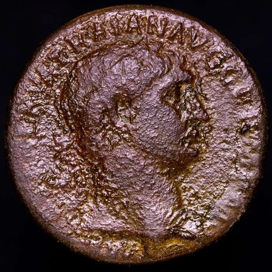 Impero romano. Traiano (98-117 d.C.). Sestertius Rome, AD 101-102. TR POT COS IIII P P / S C. Pax seated left, holding olive branch. (Senza Prezzo di Riserva) #1.0