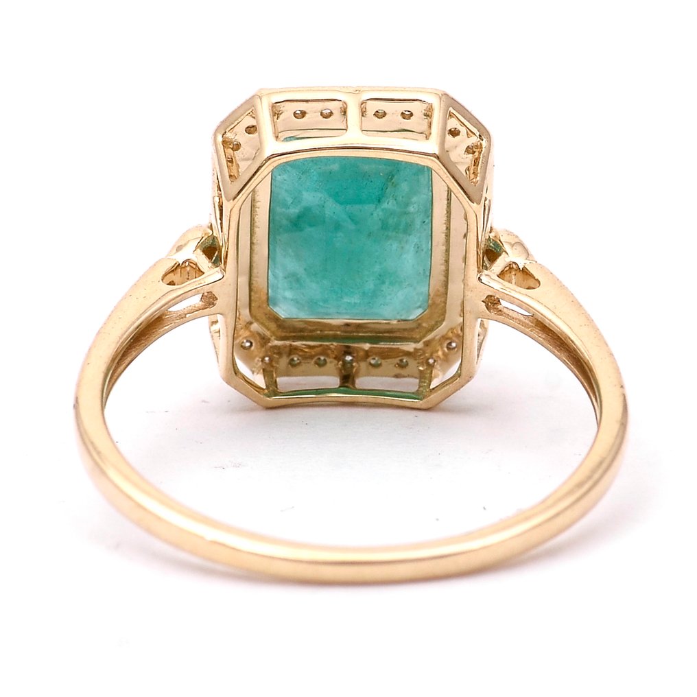 沒有保留價 - 戒指 - 14 克拉 黃金 -  2.72ct. tw. 祖母綠 - 鉆石 #3.2