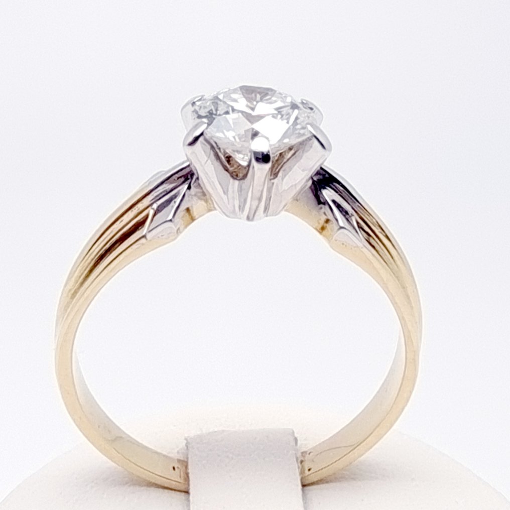 Δαχτυλίδι - 18 καράτια Λευκός χρυσός, Κίτρινο χρυσό Διαμάντι (Φυσικό) #2.1