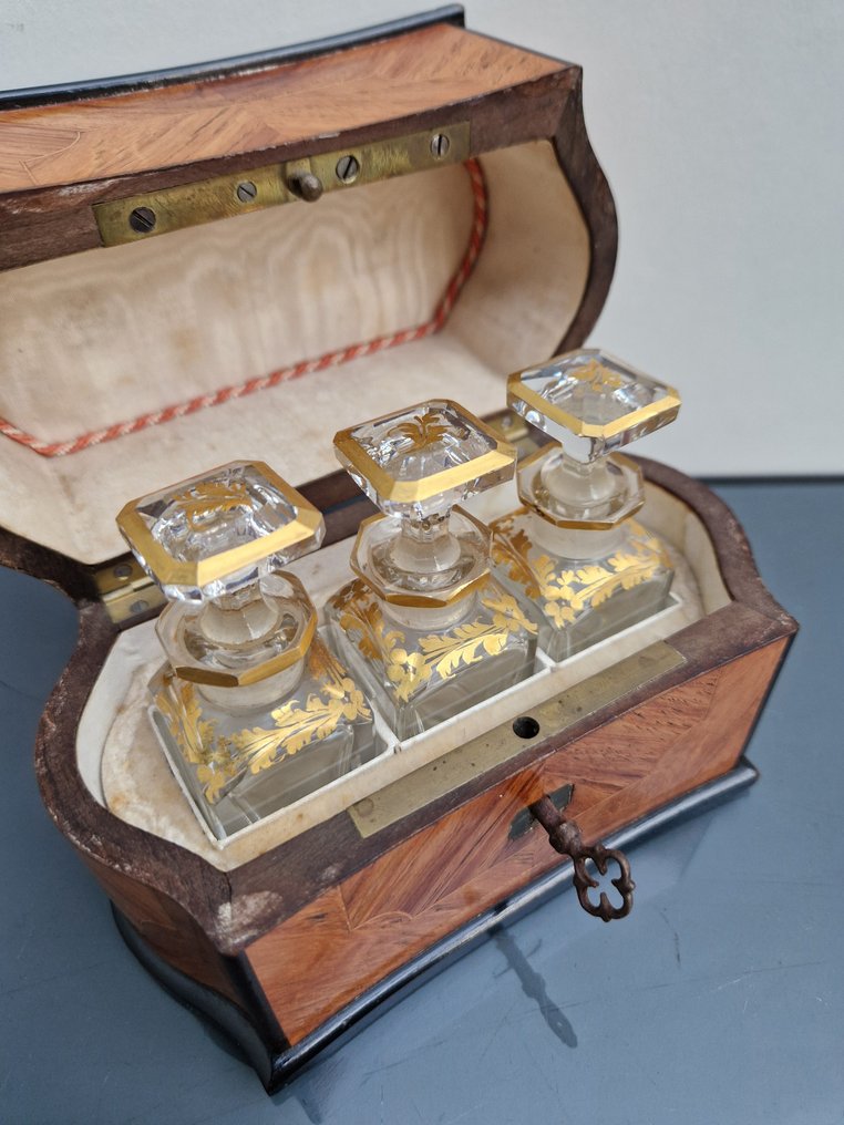 Cave à Parfums d'époque - 香水瓶 - 絲, 黃銅, 金色, 水晶, 玫瑰木，黑色木 - 收藏品 #3.2