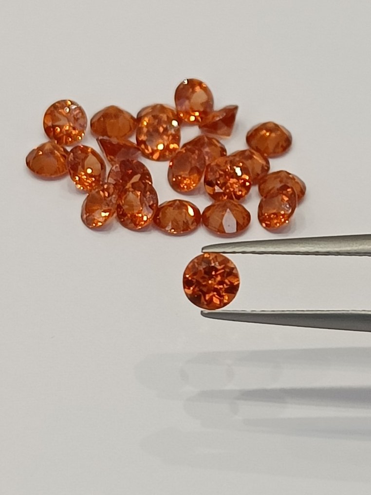 22 pcs Orange Garnet, Spessartite - 13.53 ct - Instituto Gemólogico Español (IGE) #3.2