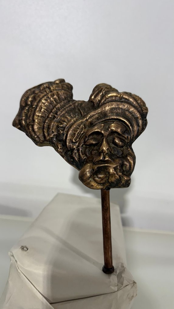 Charle Delporte (1928-2012) - 雕塑, Tête d’homme au turban - 22 cm - 黄铜色 - 1960 #1.0